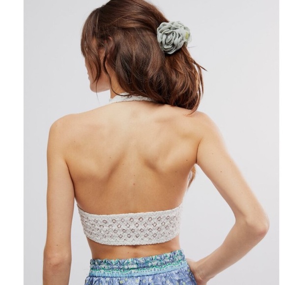 Free People One *Adella* Halter Lace Bralette in White.NWT - Picture 3 of 3